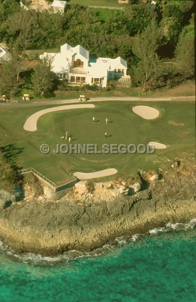 IMG_JE.AIR02.jpg - Aerial Photograph of Waterside Golf green and tee, Mid-Ocean Club, Tucker's Town, Bermuda
