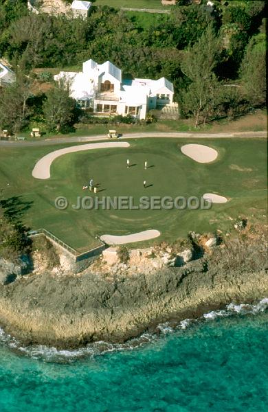 IMG_JE.MO01.jpg - Aerial Photograph of Waterside Golf green and tee, Mid-Ocean Club, Tucker's Town, Bermuda
