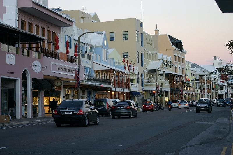 IMG_JE.HAM143.JPG - Front Street at dusk, Hamilton, Bermuda