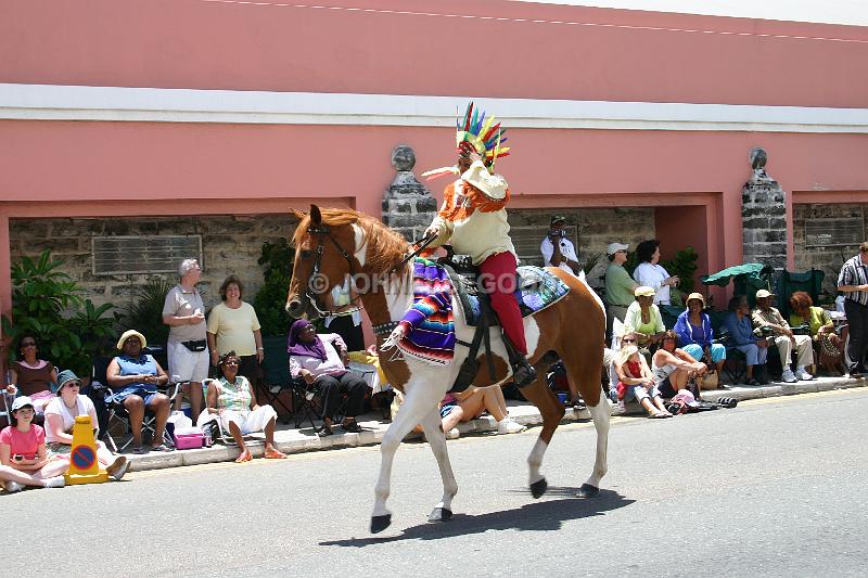 IMG_JE.BDADY50.JPG - Horses and Rider, Bermuda Day Parade, Front Street, Bermuda
