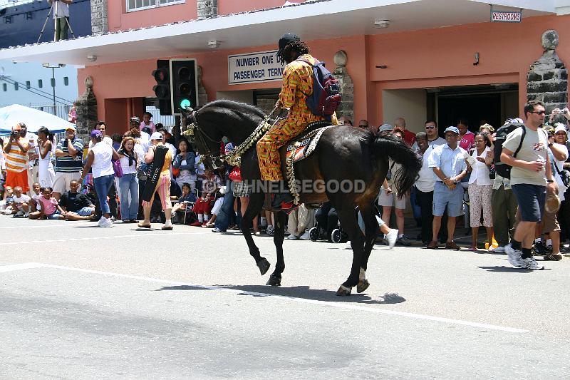 IMG_JE.BDADY58.JPG - Horses and Rider, Bermuda Day Parade, Front Street, Bermuda